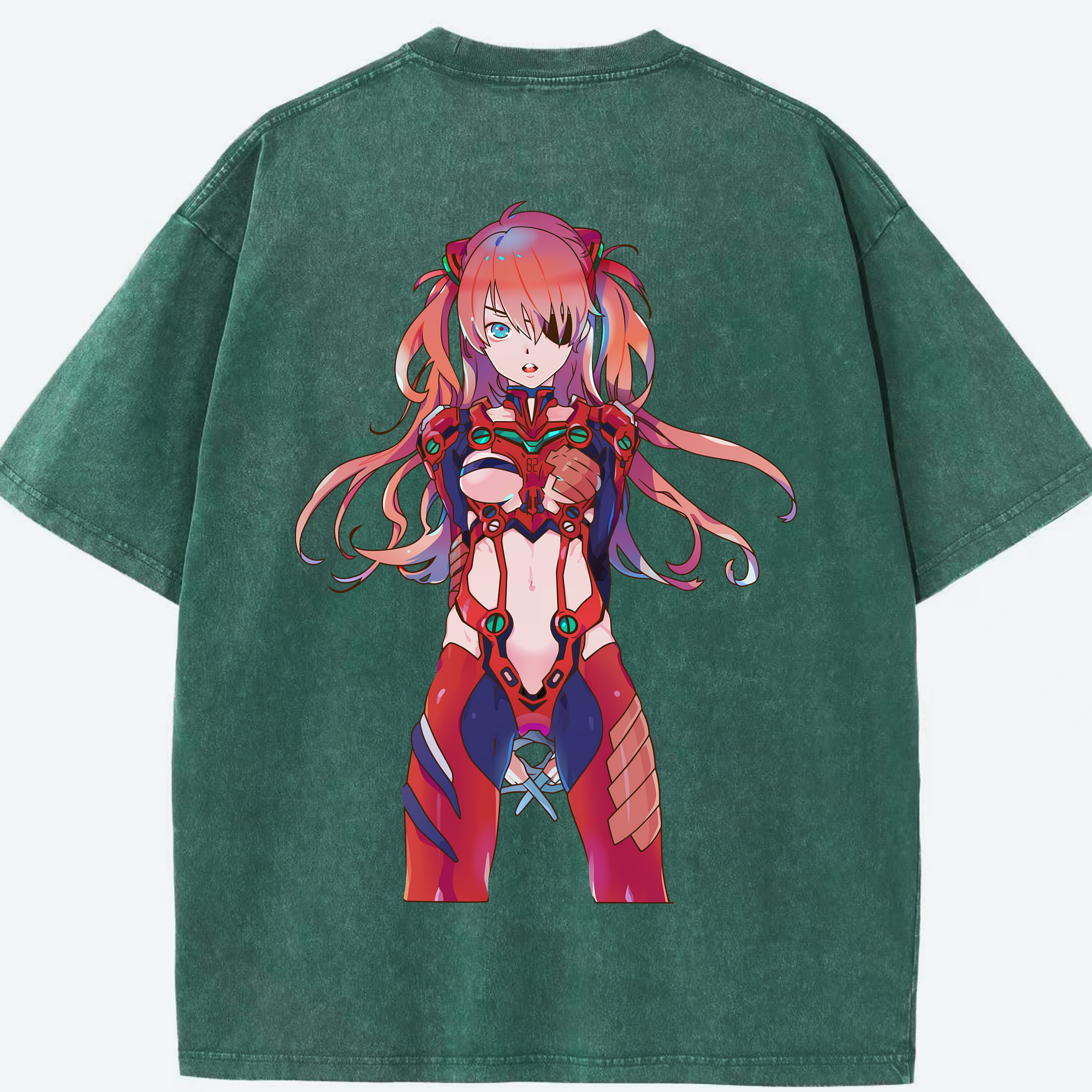 （画像用） EVA 新世紀エヴァンゲリオン 綿100% ヴィンテージ風 半袖Tシャツ（背面プリント）